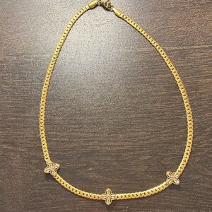 Stunning Gold 14k plated Necklace with Floral Accents